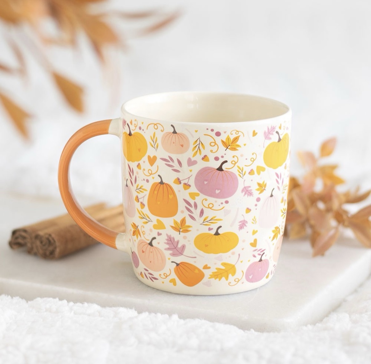 Mug Pink&orange pumpkin